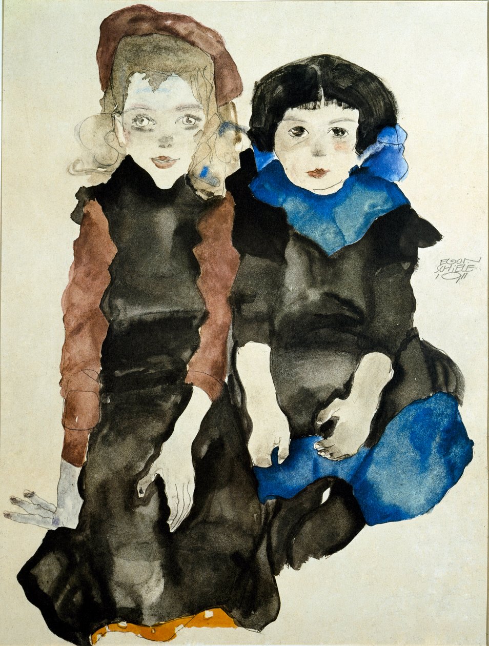 Barn. Tegning av Egon Schiele (1890-1918) av Egon Schiele