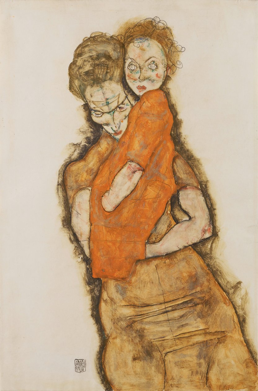 Mor og barn, 1914 av Egon Schiele