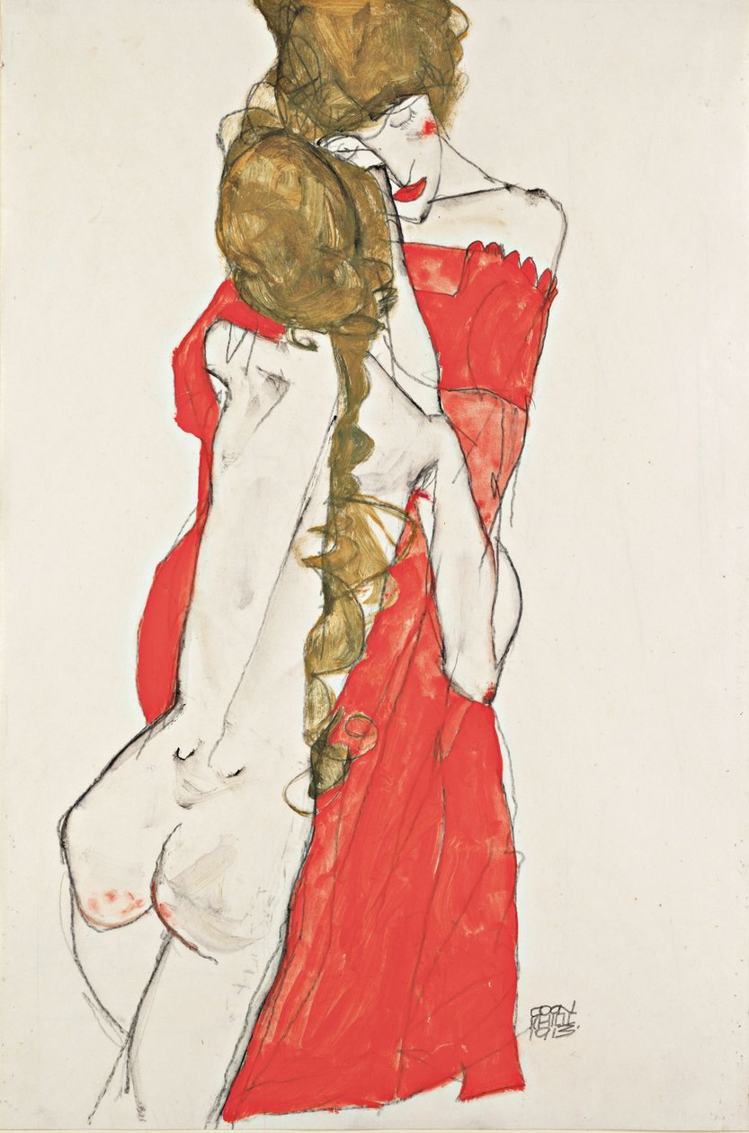 Mor og datter, 1913 av Egon Schiele