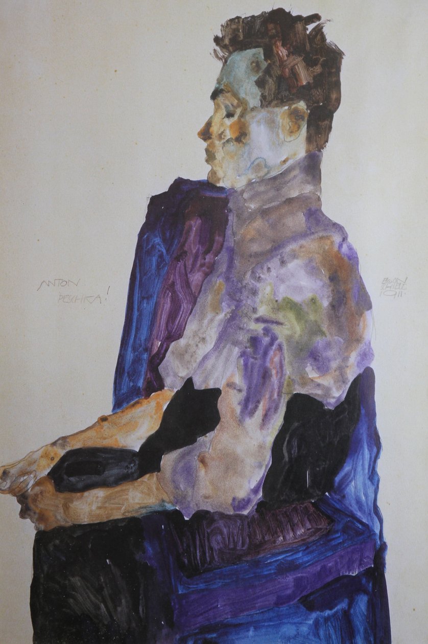 Portrett av Anton Peschka, 1911. av Egon Schiele