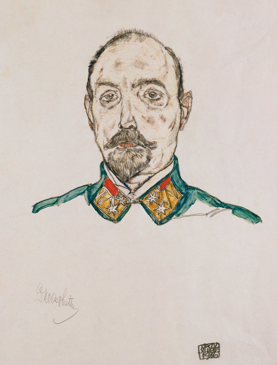 Portrett av en førstebetjent, 1916 av Egon Schiele