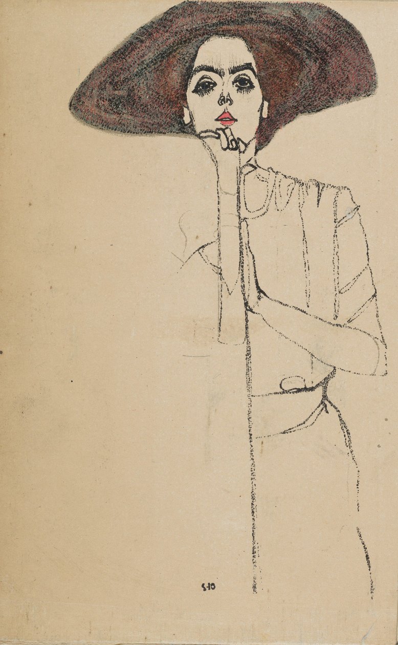 Portrett av en kvinne, 1910. av Egon Schiele