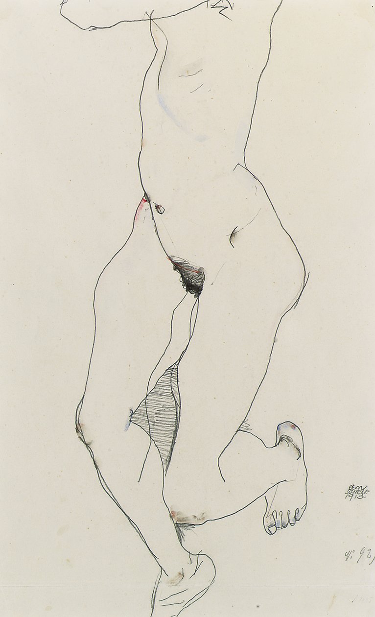 Løpende kvinne, 1913 av Egon Schiele