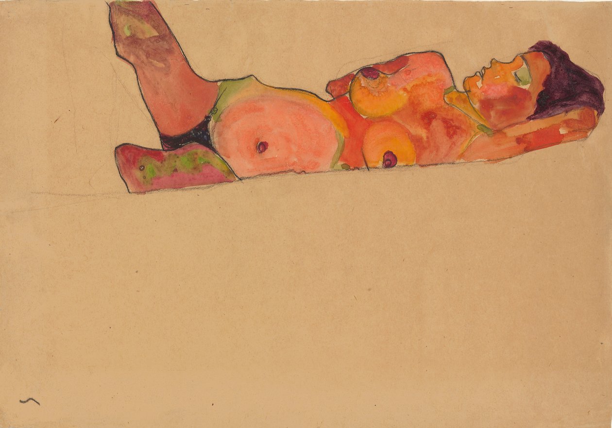 Sovende jente, 1910 av Egon Schiele