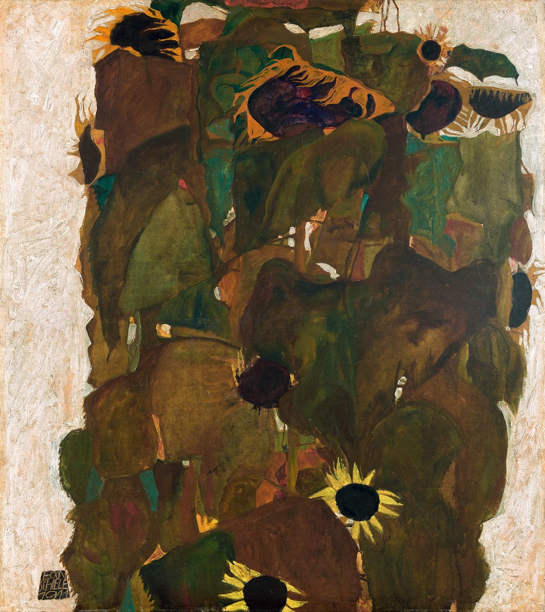 Solsikker I av Egon Schiele