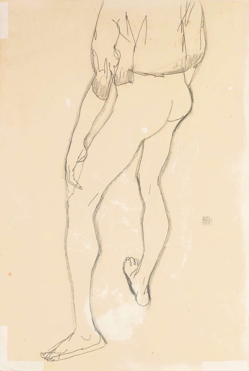 Stående mannlig naken, 1913 av Egon Schiele