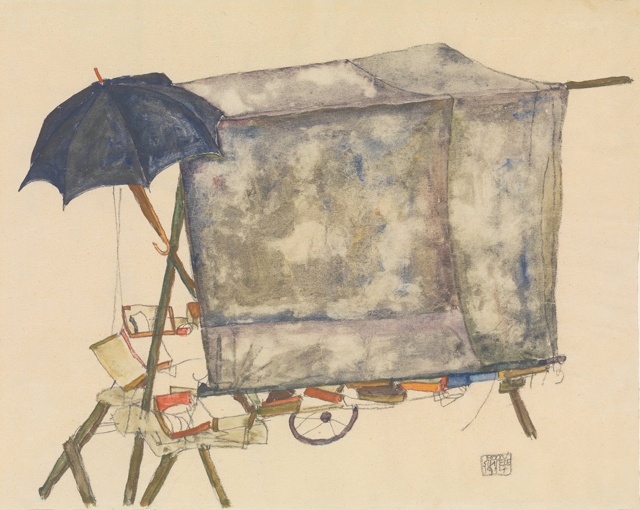 Gatevogn, 1914. av Egon Schiele