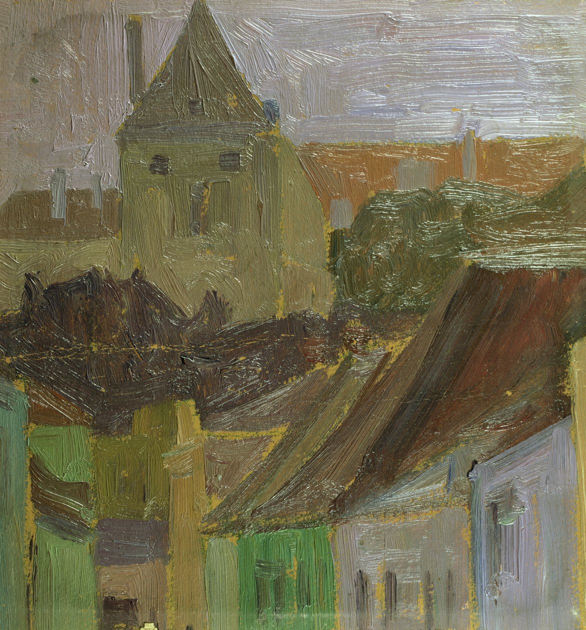 Studie av hus av Egon Schiele