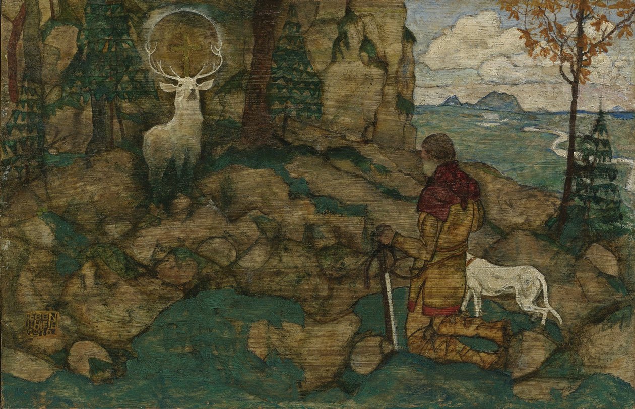 Visjonen til Saint Hubert, 1916 av Egon Schiele