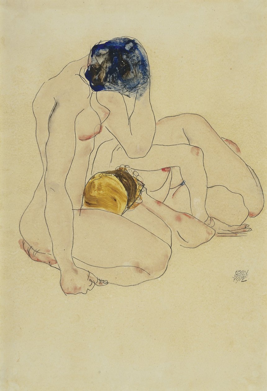To venner, 1912 av Egon Schiele