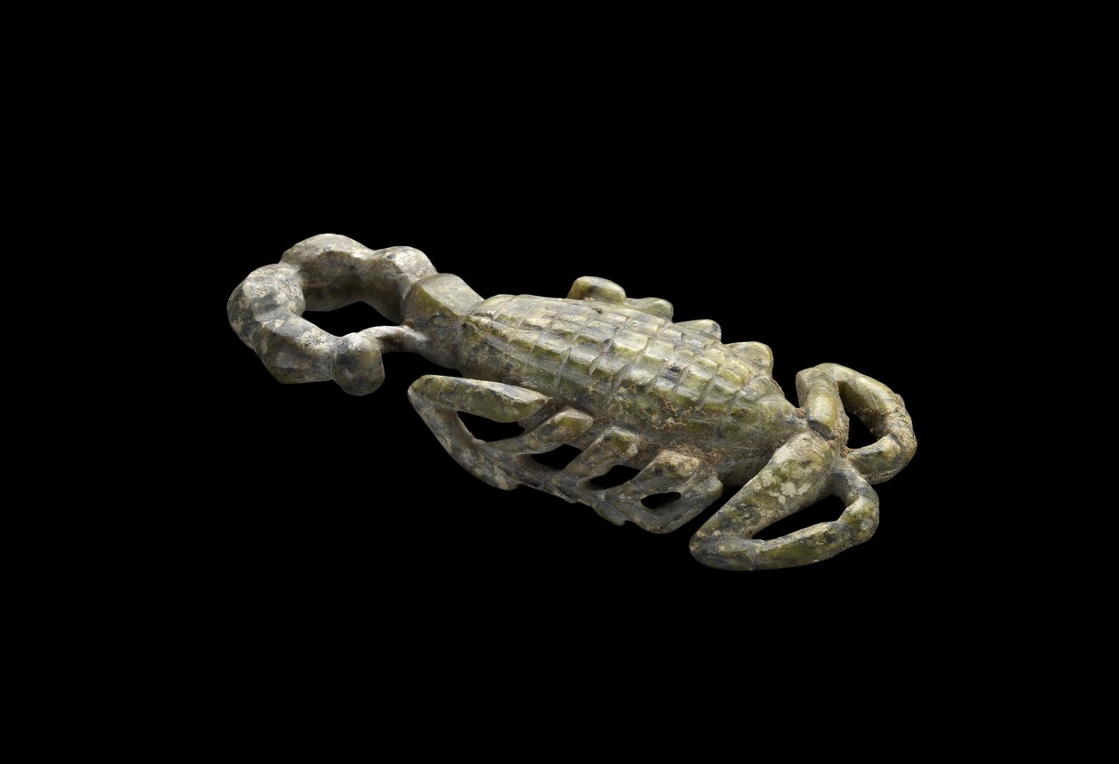 Model Scorpion of Serpentine, tidlig dynastisk periode (ca. 2950-c. 2575 f.Kr.) (utskåret serpentin) av Egyptian