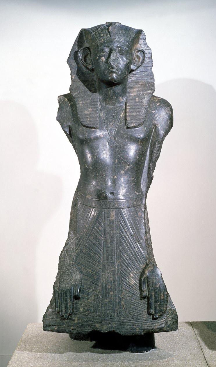 Statue av Sesostris III (1878-1843 f.Kr.) i middelalderen, fra Deir el-Bahri, Theben, ca. 1850 f.Kr. (granitt) av Egyptian 12th Dynasty