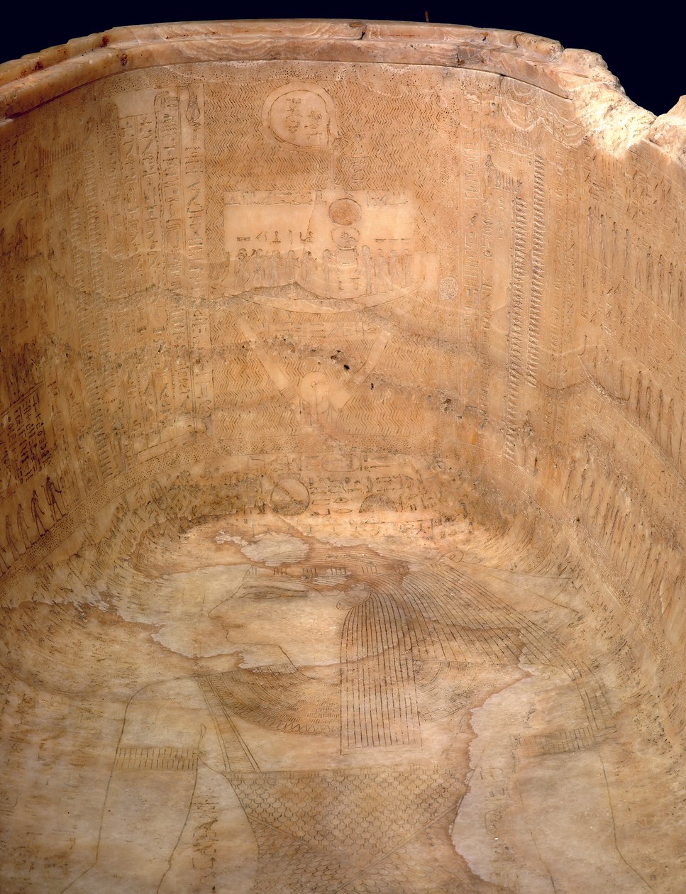 Bildet av gudinnen nøtt på sarkofagen til Seti I, ca. 1279 f.Kr. alabast av Egyptian 19th Dynasty