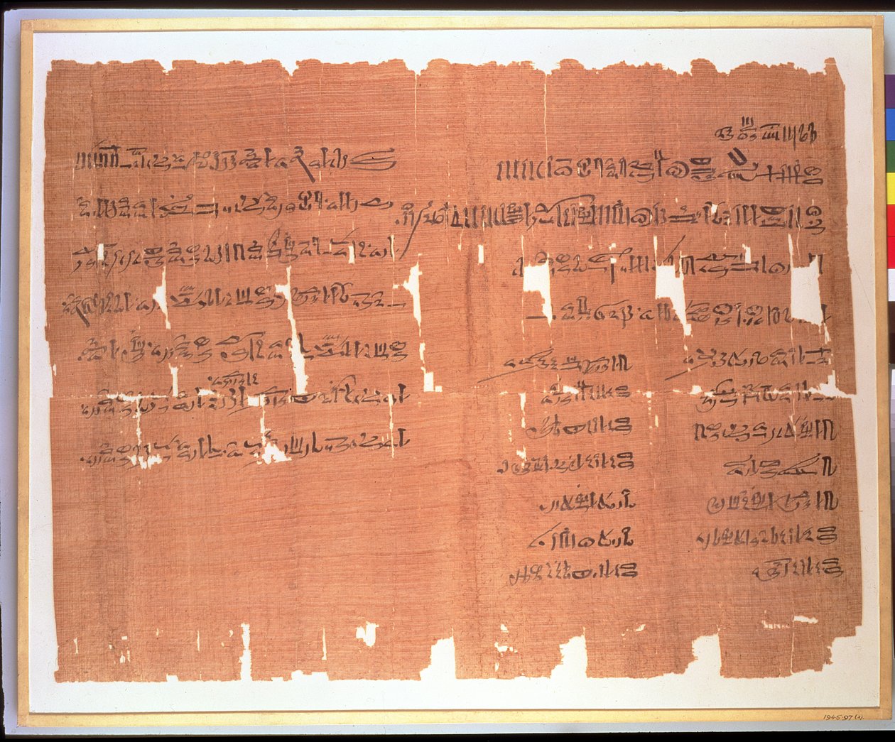 Testamente laget av en thebansk dame ved navn Naunakhte, som fordelte eiendommen hennes blant barna i hennes to ekteskap, hieratisk inskripsjon, ca. 1156-51 f.Kr. (papyrus) av Egyptian 20th Dynasty
