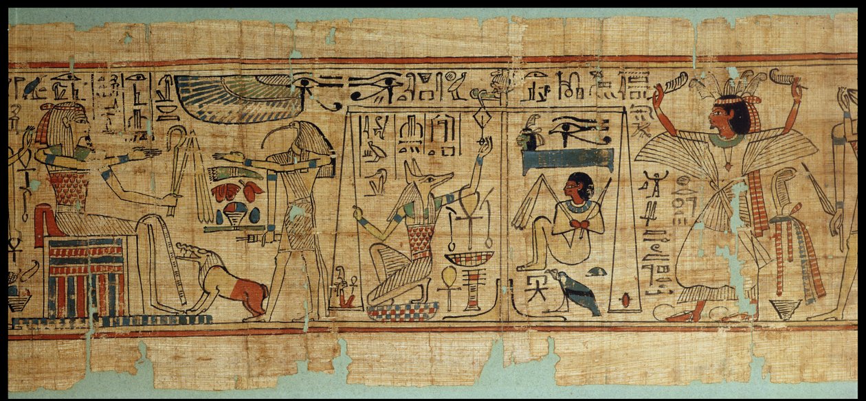 Detalj fra papyrusen til Nespakashuty, New Kingdom (papyrus) av Egyptian 21st Dynasty