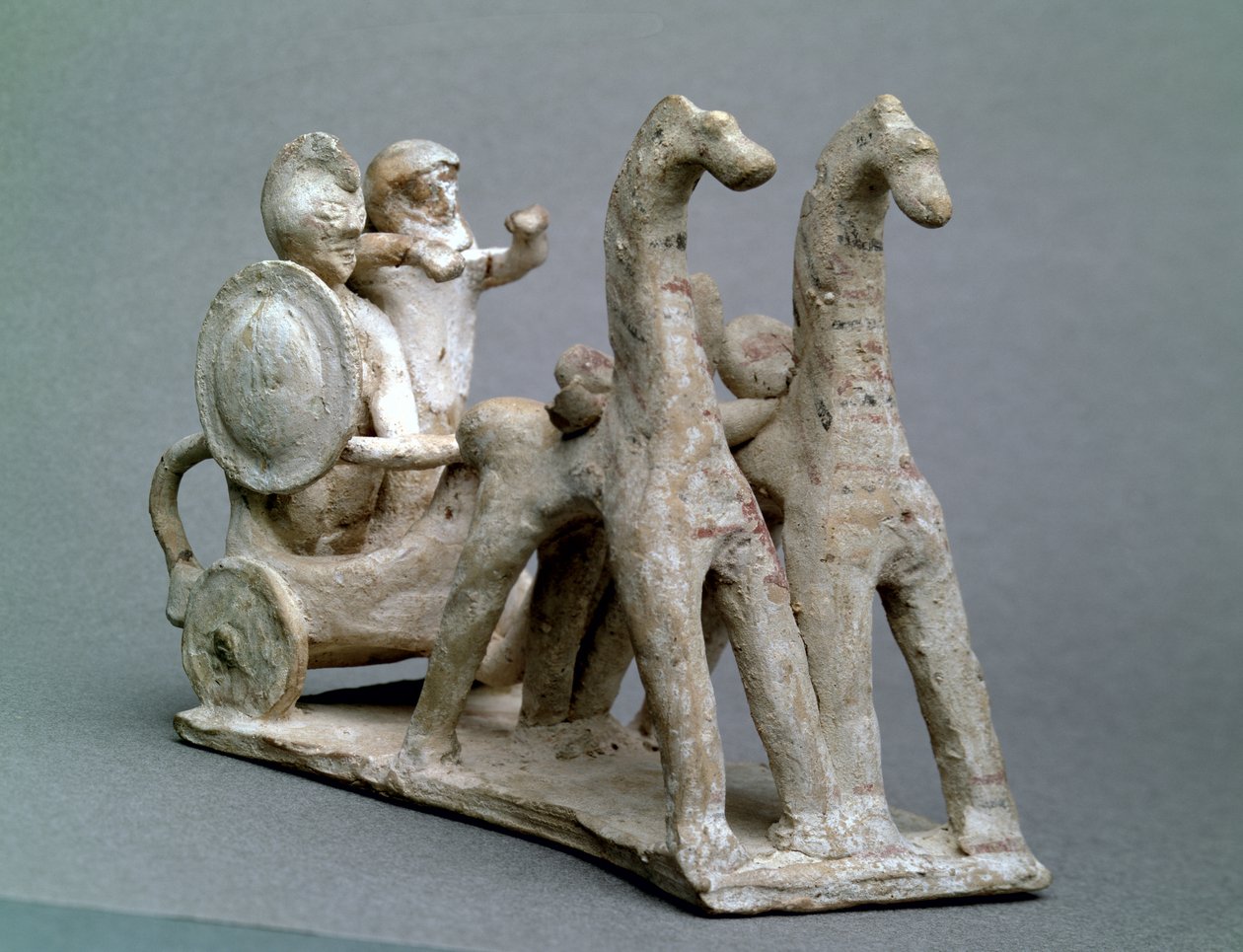Vogn og hester, fra graven til prinsesse Nefertiabet, Old Kingdom (leire) av Egyptian 4th Dynasty