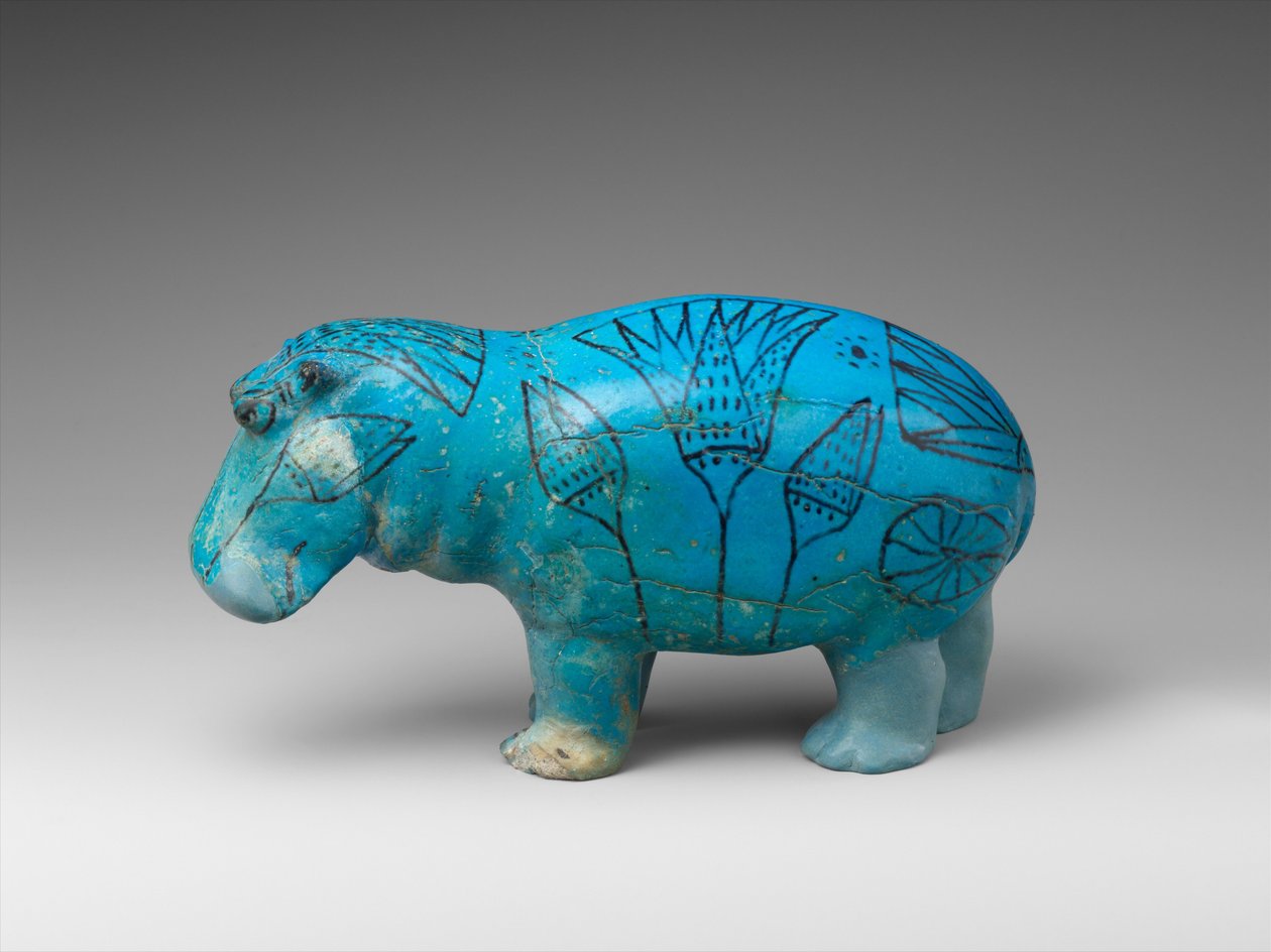 Stående flodhest, ca. 1900 f.Kr. (fajanse) av Egyptian 12th Dynasty