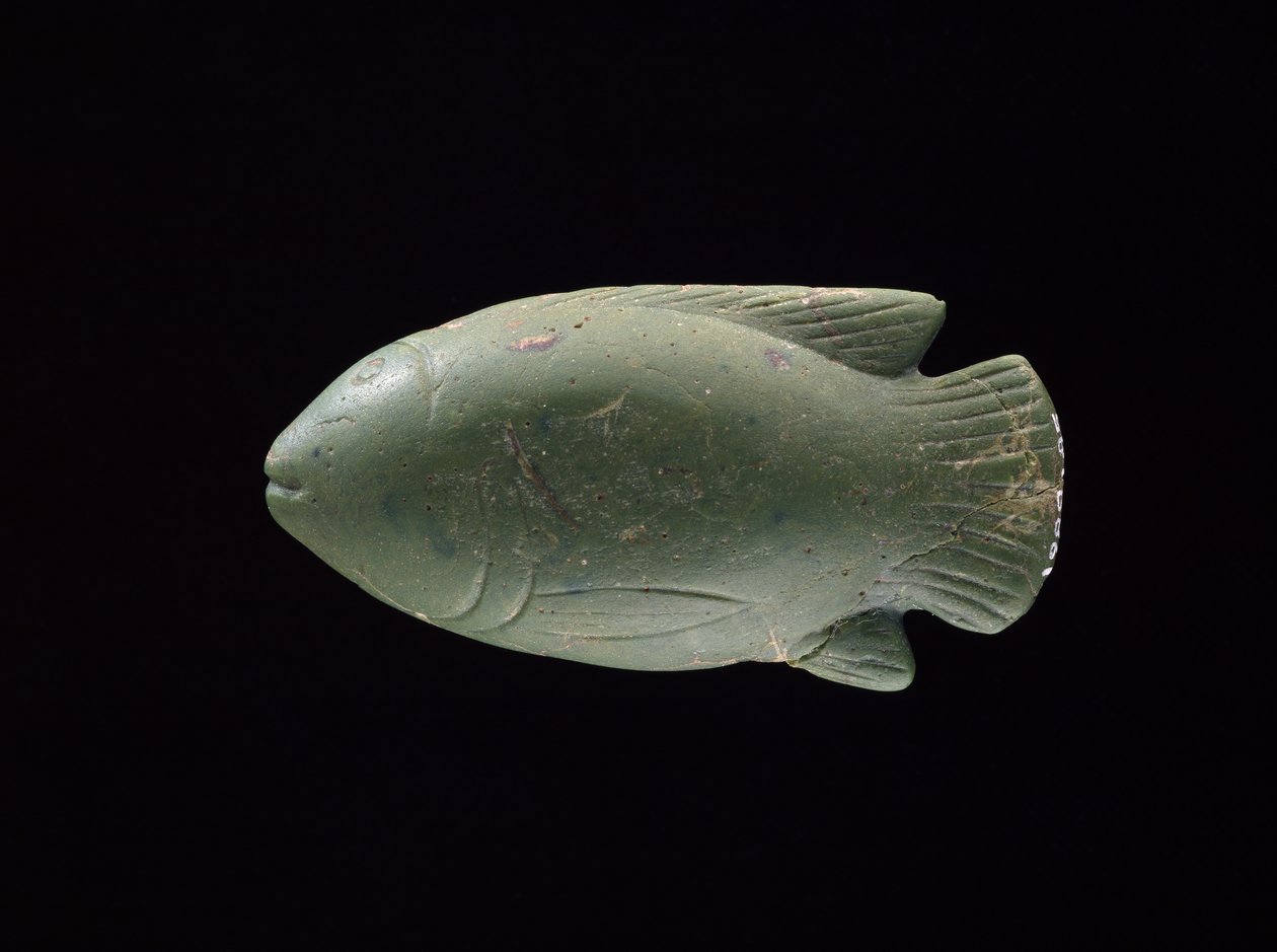 Fiskeformet fat (glass) av Egyptian 18th Dynasty