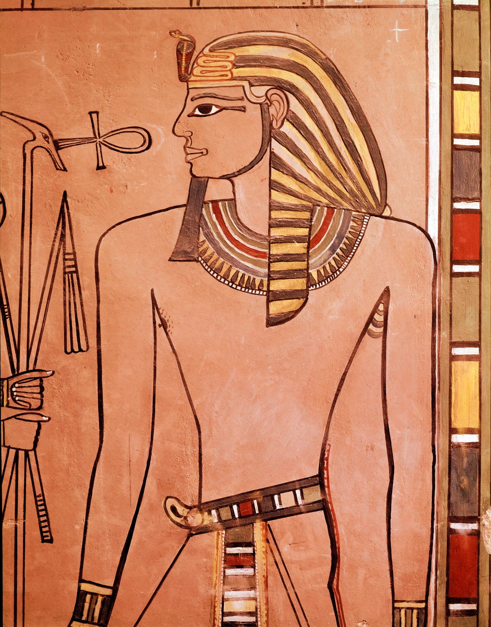 Kong Amenhotep II (Amenophis II) (freskomaleri av Egyptian Egyptian