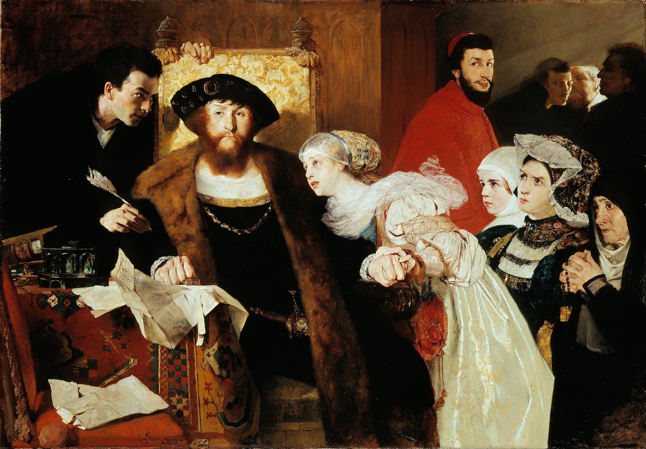 Christian II signerer dødsordren til Torben Oxe av Hjalmer Eilif Emanuel Peterssen