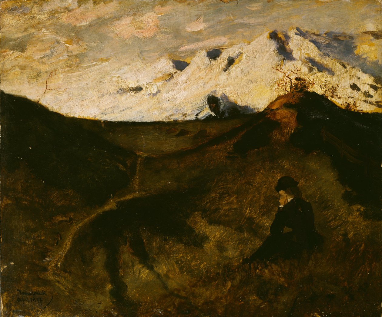 Fjell nær Innsbruck av Hjalmer Eilif Emanuel Peterssen
