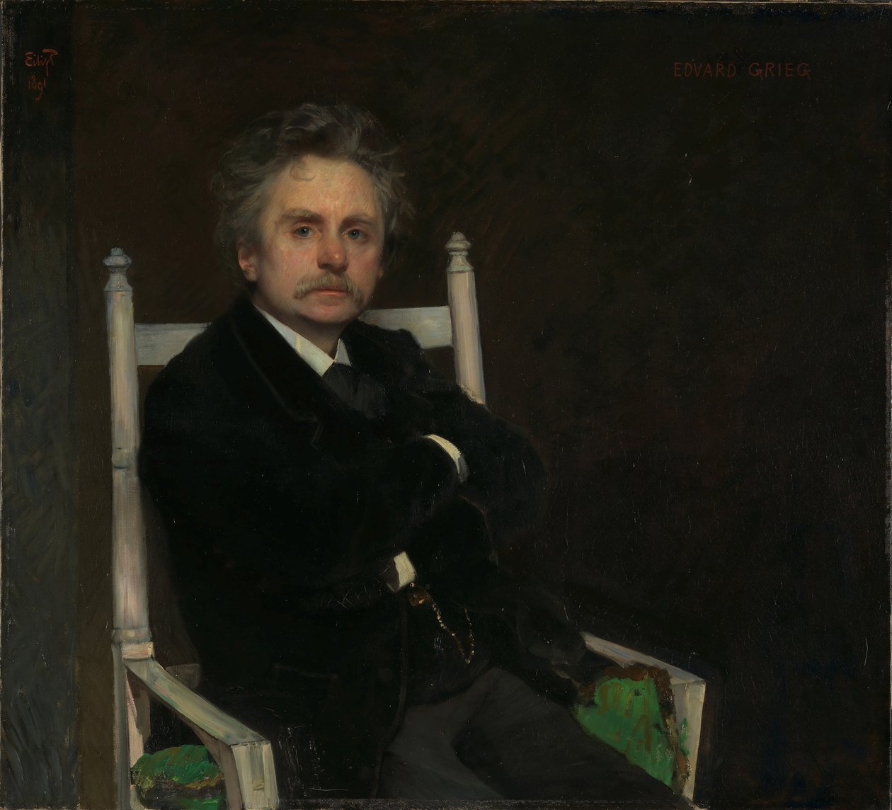Portrett av Edvard Grieg 1843-1907, 1891. av Hjalmer Eilif Emanuel Peterssen