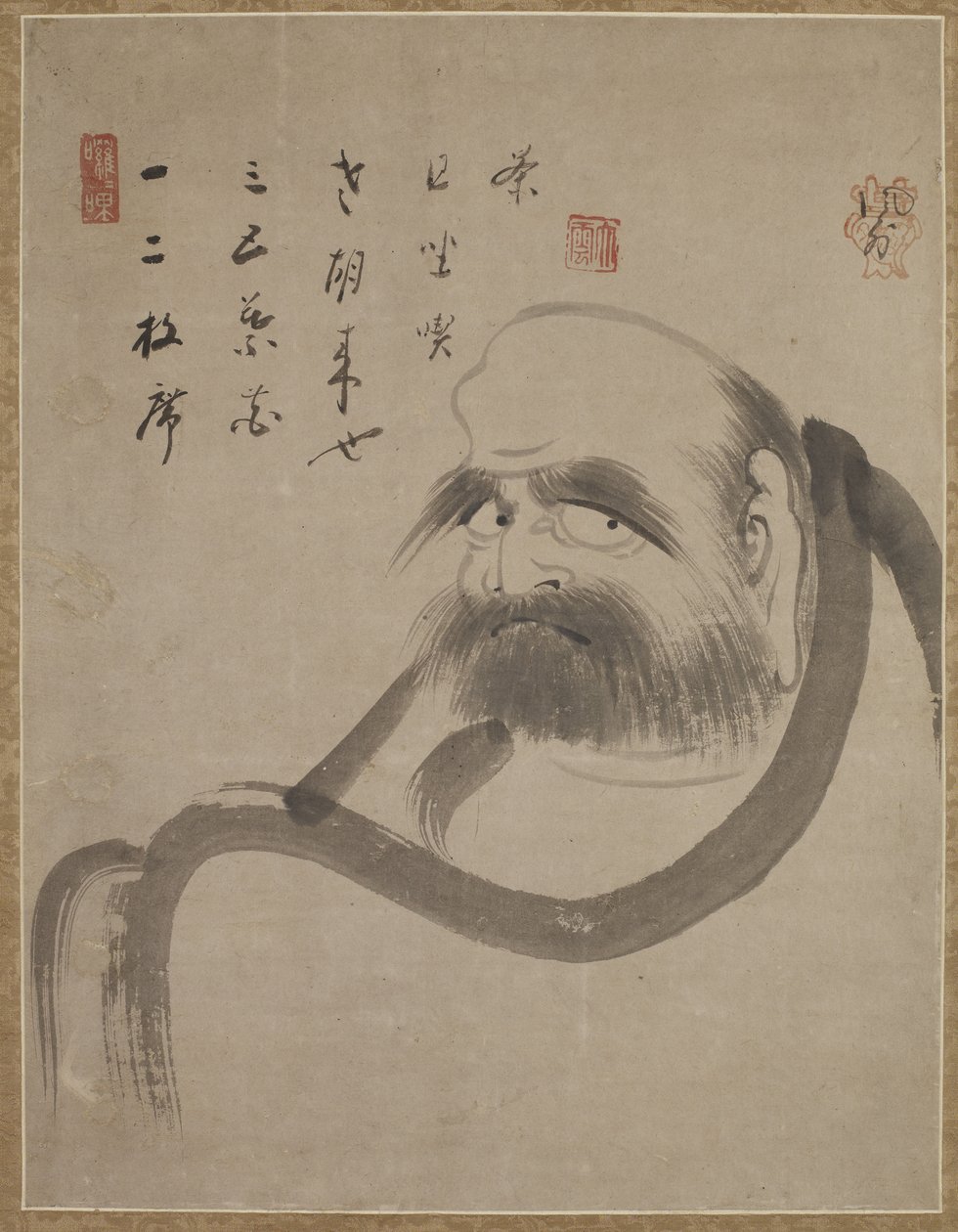 Bodhidharma, ca. 1645 (blekk på papir) av Ekun Fugai Ekun Fugai