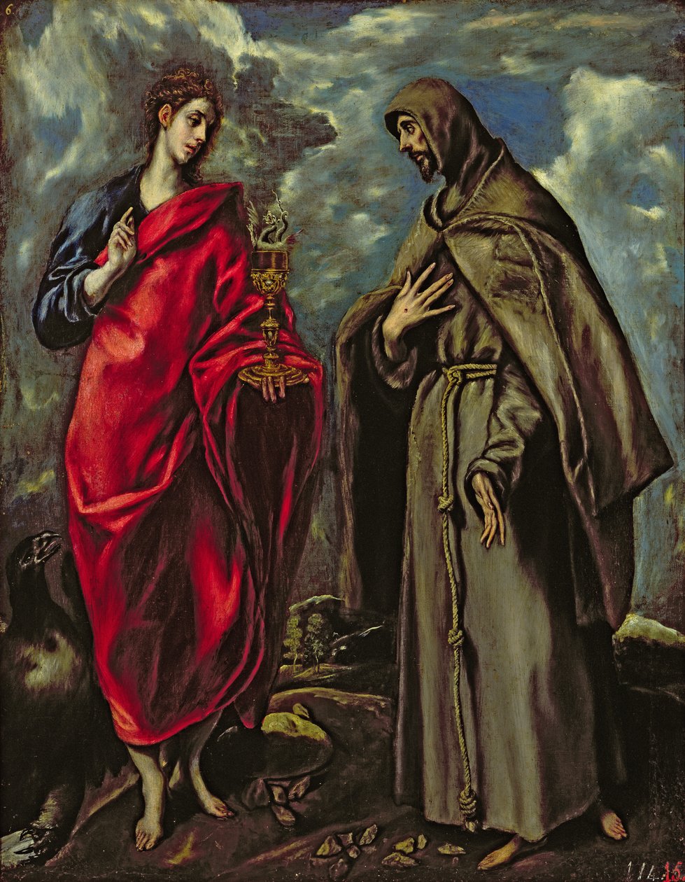 St. Johannes evangelisten og St. Frans, ca.1600 av El Greco