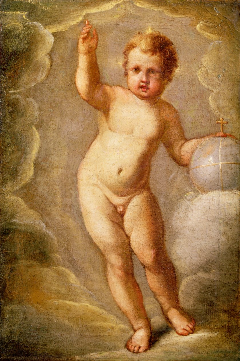 Kristusbarnet, jordens frelser, ca. 1565 av El Greco