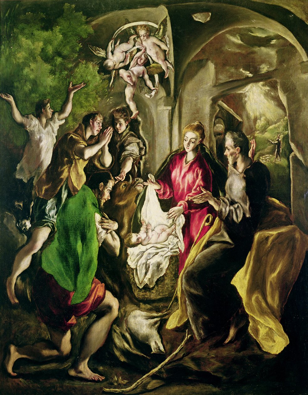 Tilbedelse av hyrdene, 1603-05 av El Greco