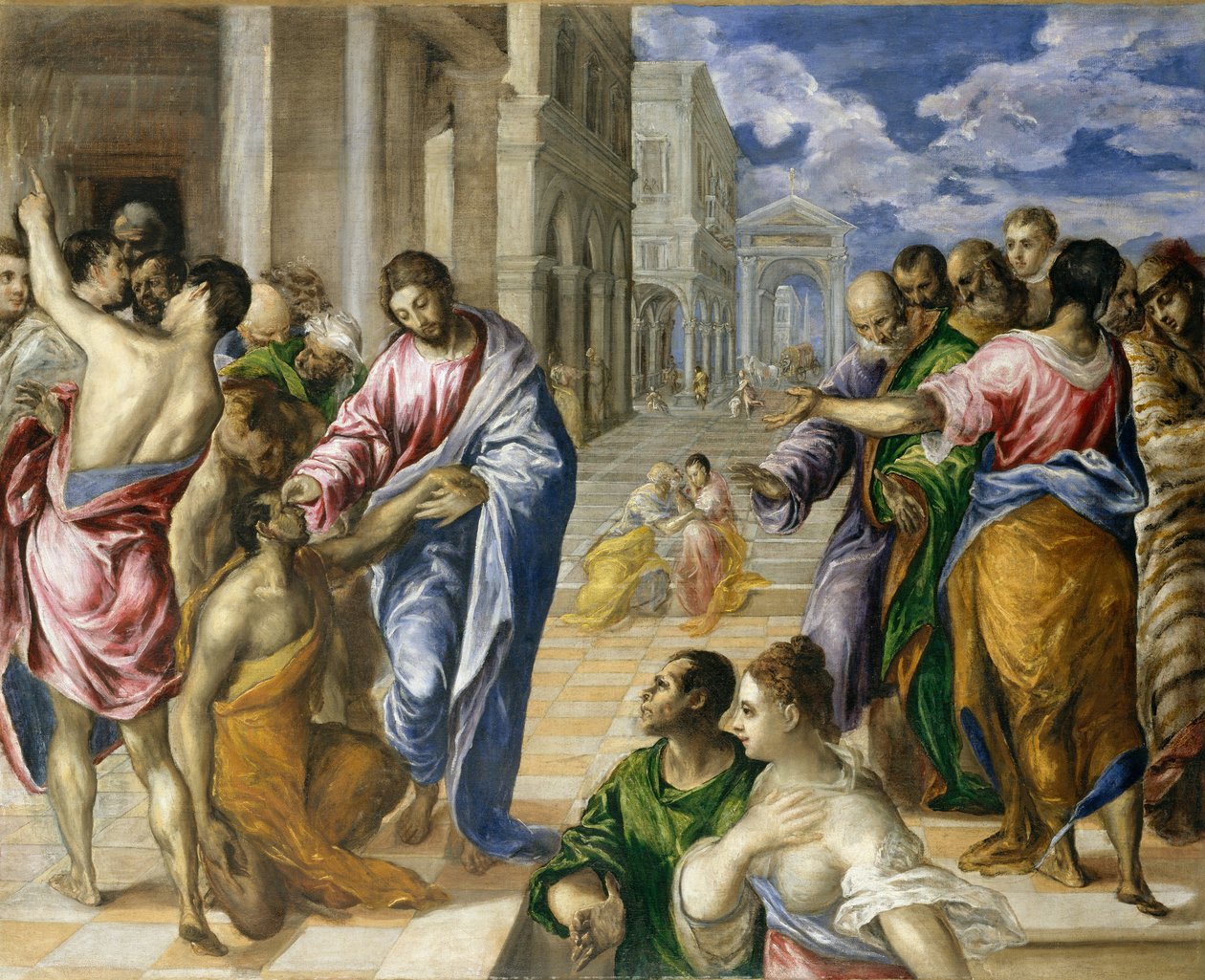 Kristus helbreder de blinde, ca. 1570. av El Greco