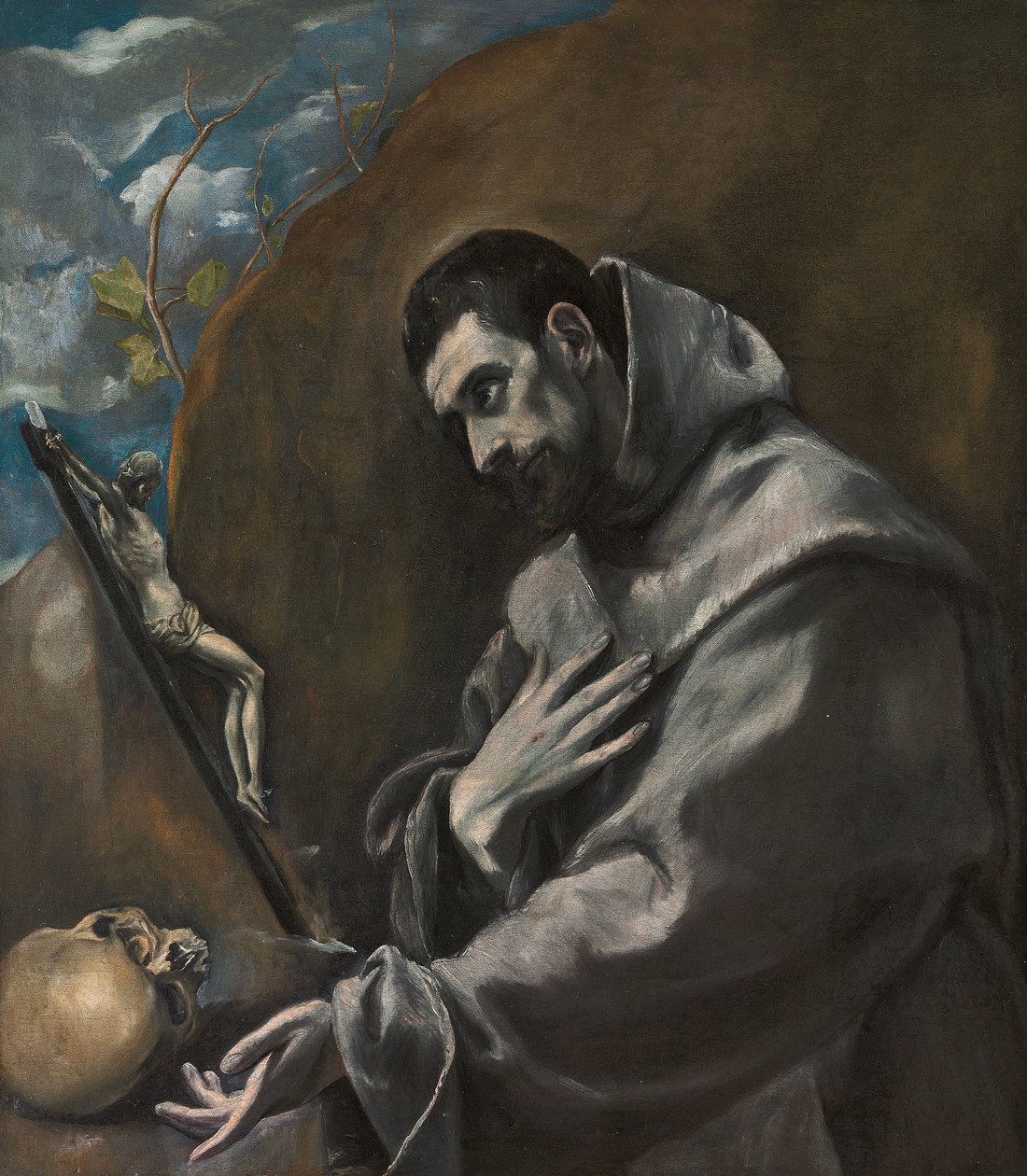 Den hellige Frans av Assisi i meditasjon av El Greco