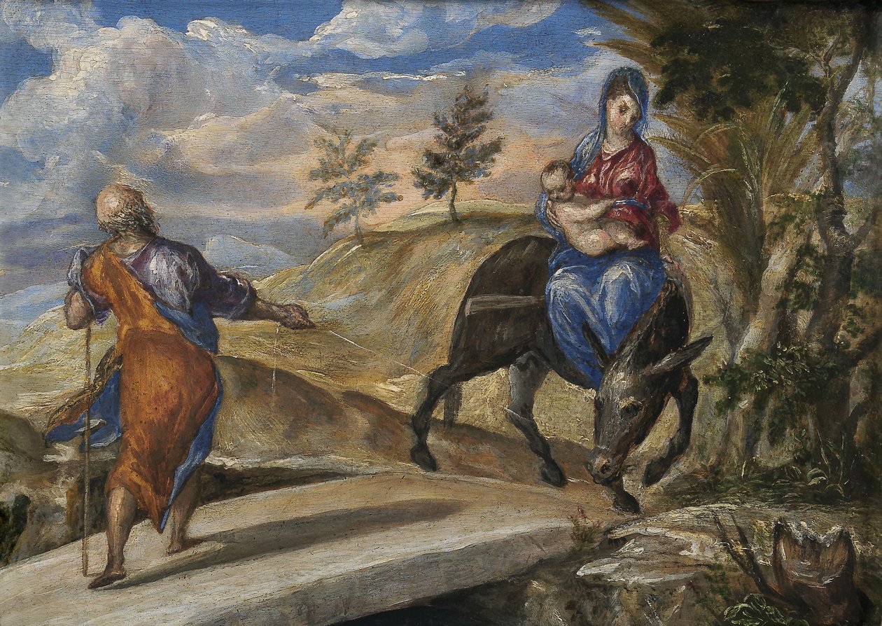 Flukten til Egypt, ca. 1570 av El Greco