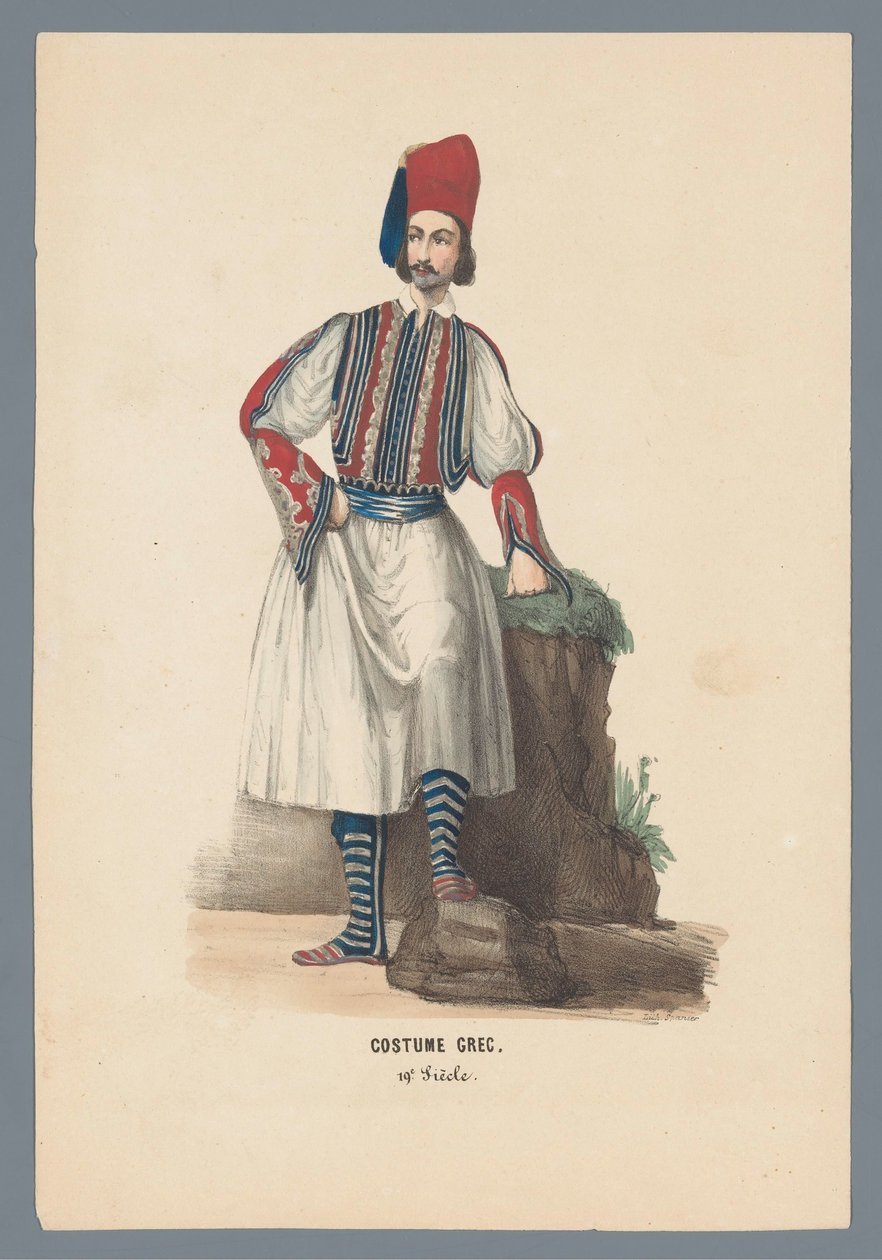 Kostyme Grec. 19e Siècle (tittel på objekt) av Elias Spanier