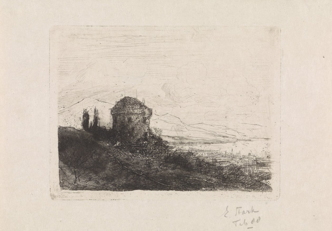 Chatelard Castle nær Clarens av Elias Stark (signed by artist)