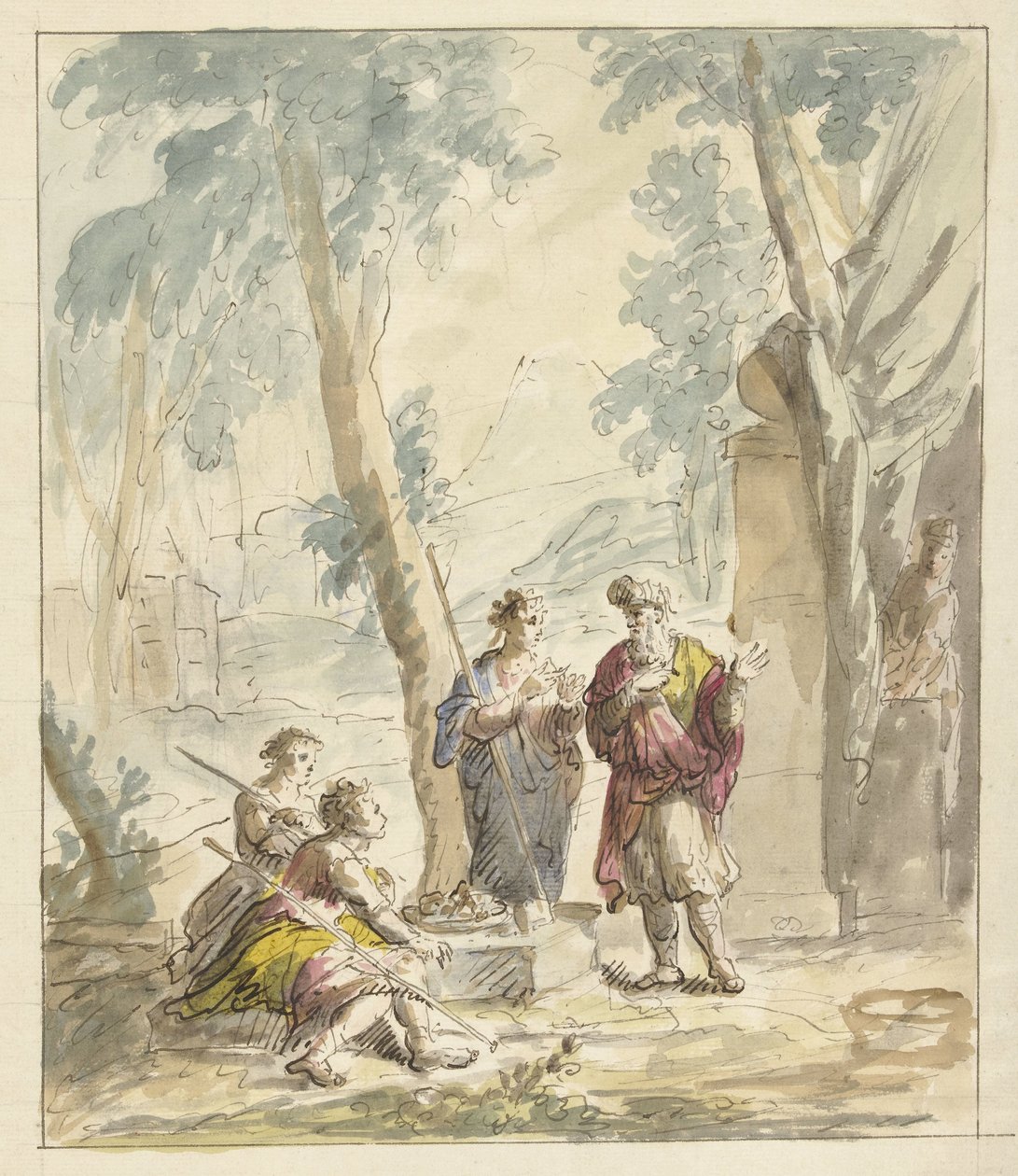 Abraham tar imot de tre englene av Elias van Nijmegen