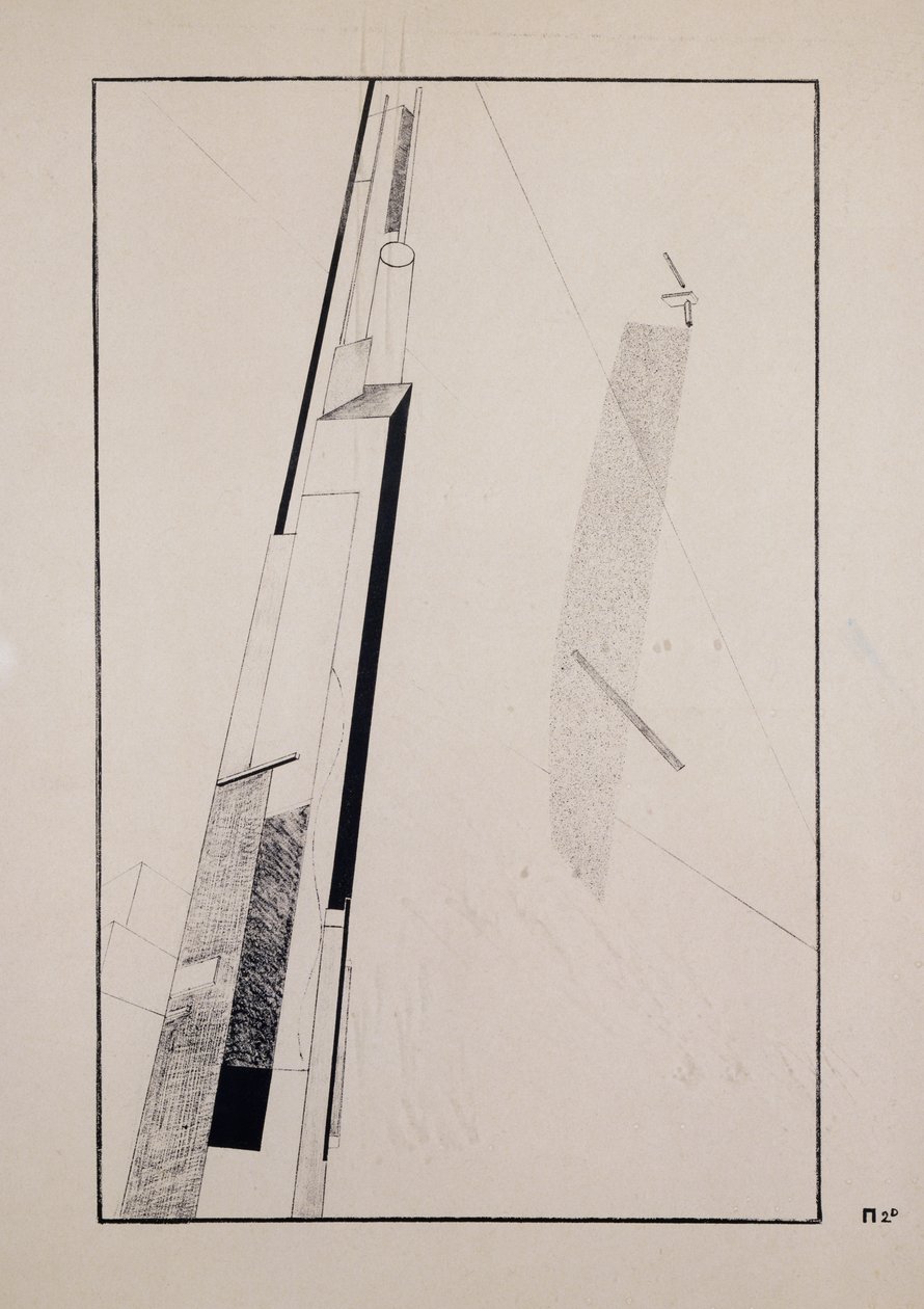 Proun 2 D av Eliezer Markowich Lissitzky