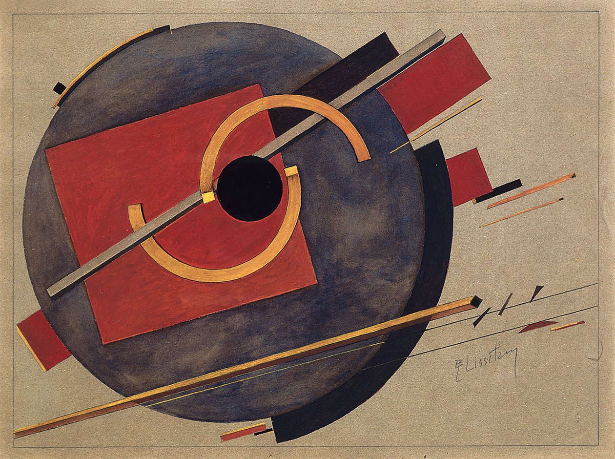 Studie for en plakat, 1920 av Eliezer Markowich Lissitzky
