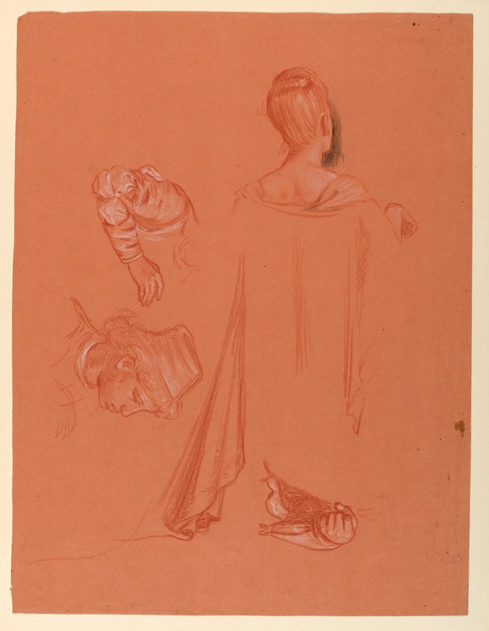 Figur og draperi studier av Elihu Vedder