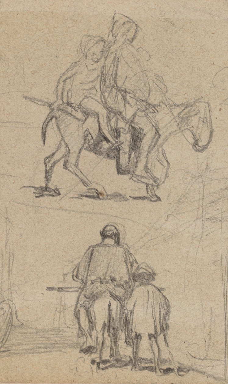 Far, sønn og esel, ca. 1859. av Elihu Vedder