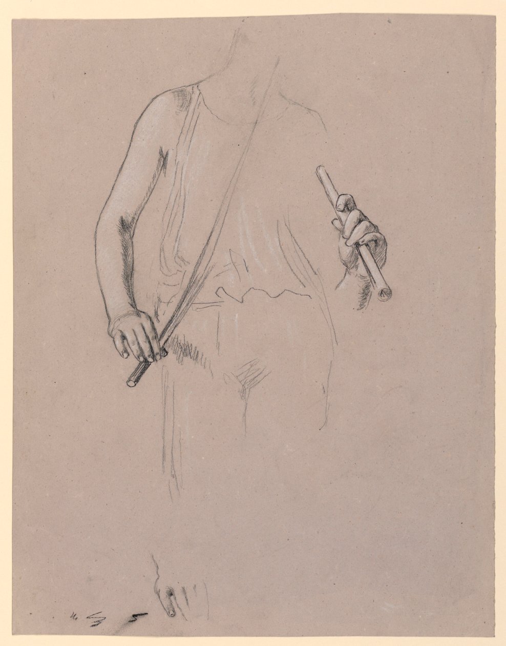 Figurstudie: Utkledd mann av Elihu Vedder
