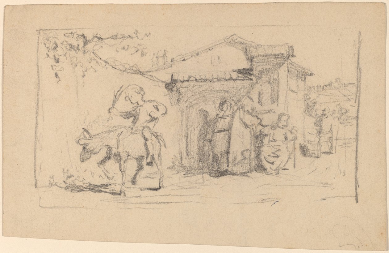 Sønn og esel, ca. 1859. av Elihu Vedder