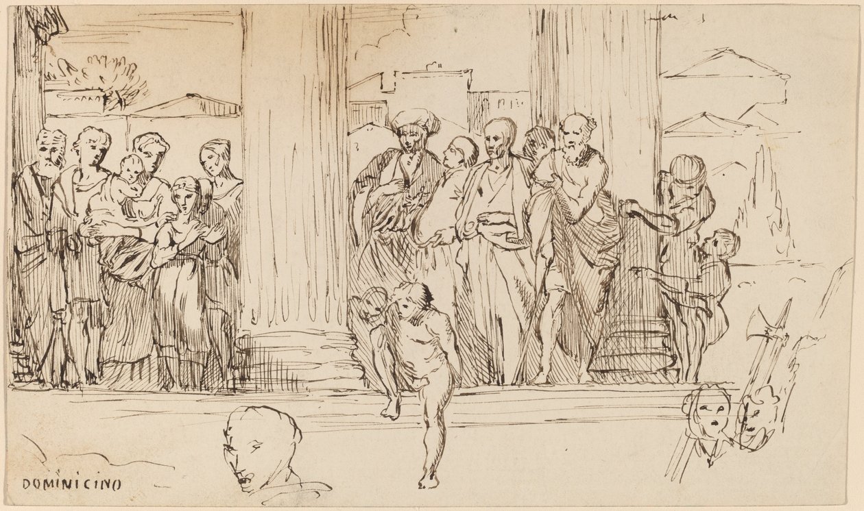 Studie etter Domenichino, ca. 1858. av Elihu Vedder