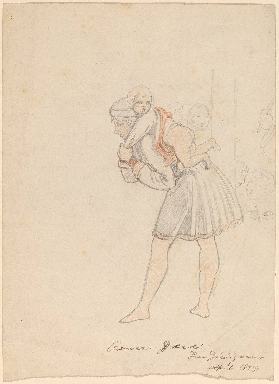 Studie etter Gozzoli, 1858. av Elihu Vedder
