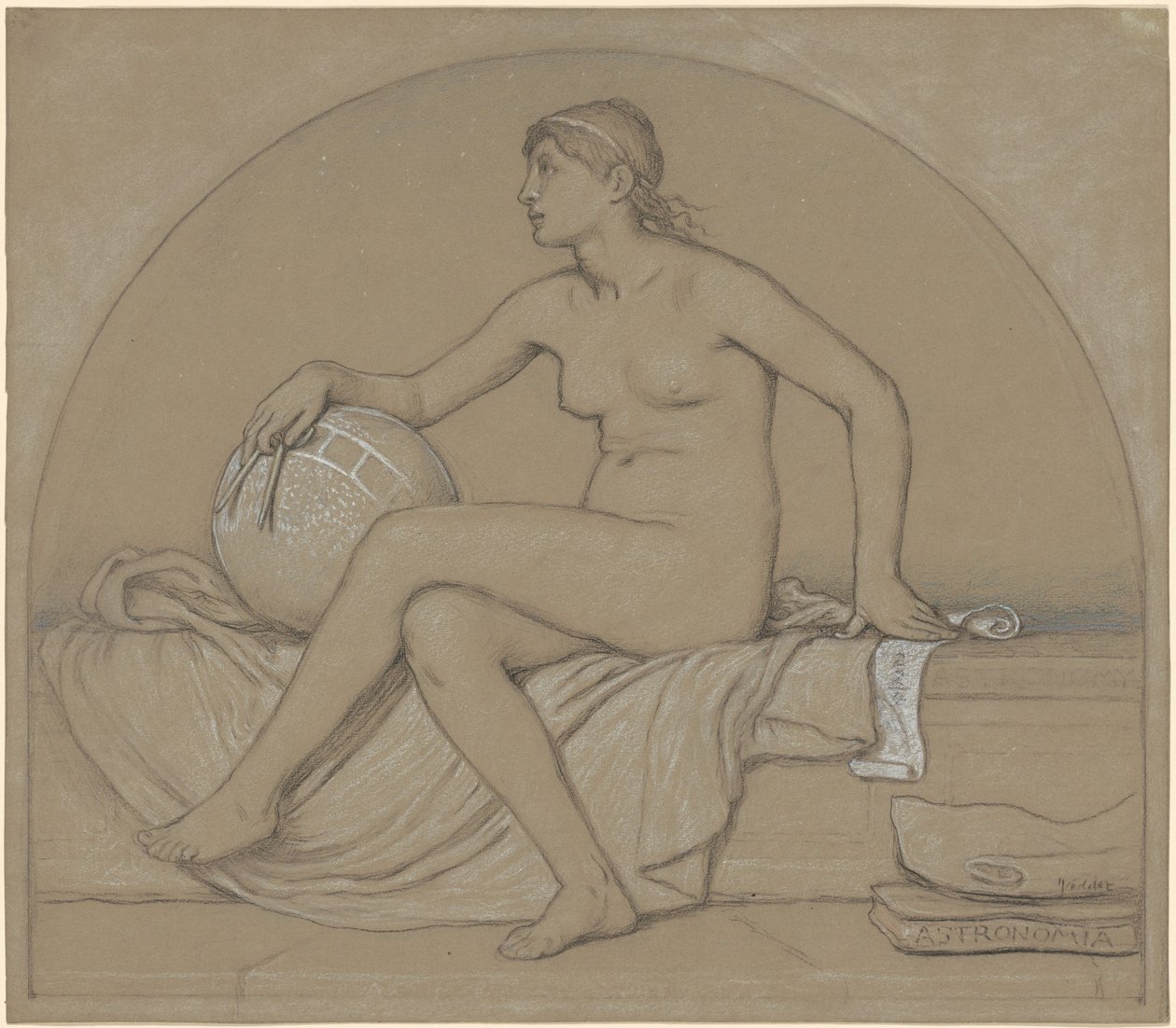 Studie for "Astronomi" av Elihu Vedder