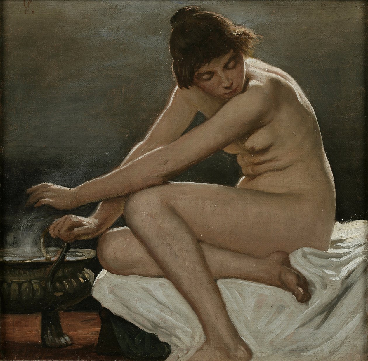 Studie for La Strega, heksen av Elihu Vedder