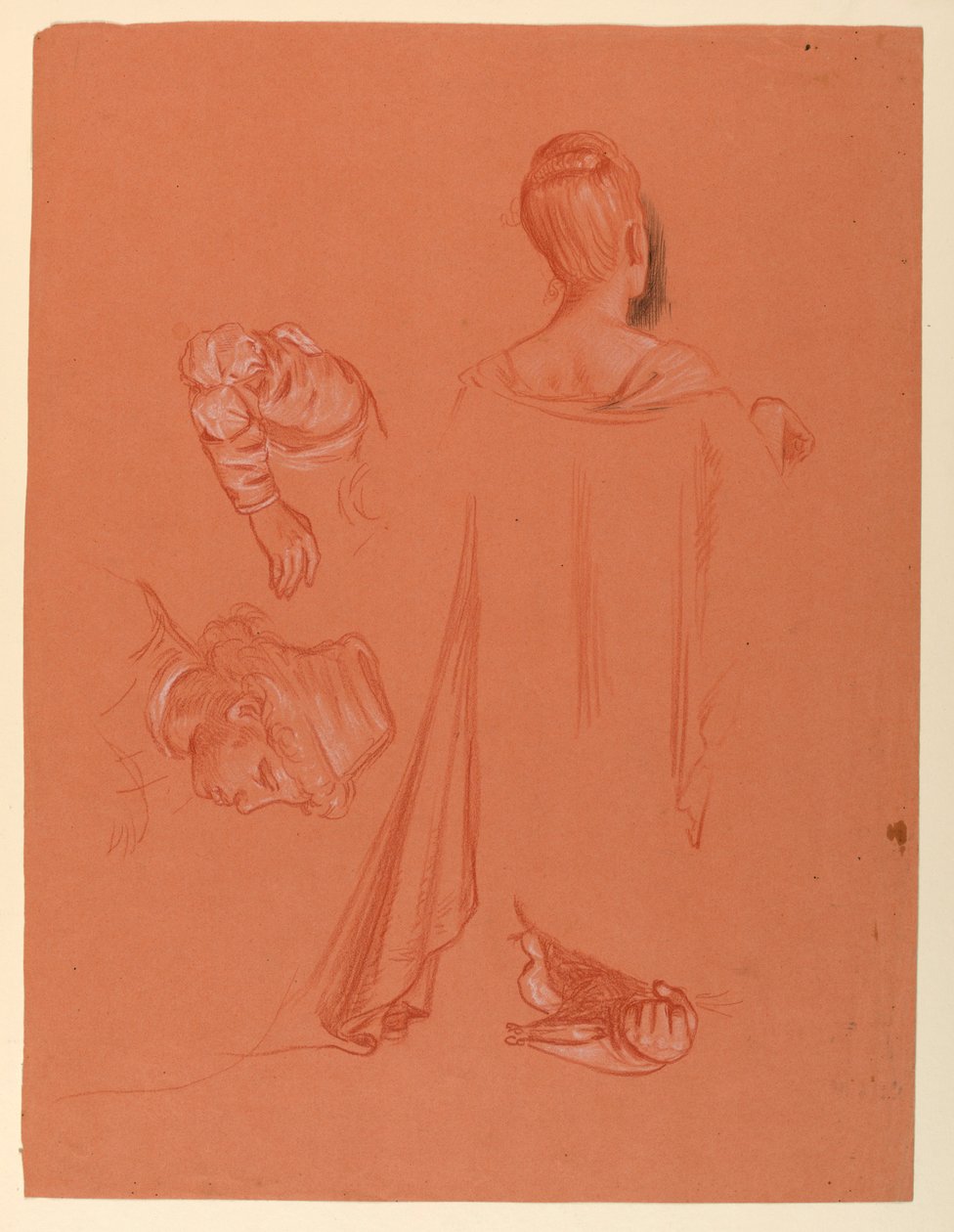 Studie for "Bryllupsprosesjon" av Elihu Vedder