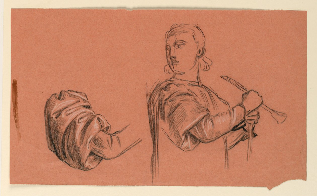 Studie for "Bryllupsprosesjon" av Elihu Vedder