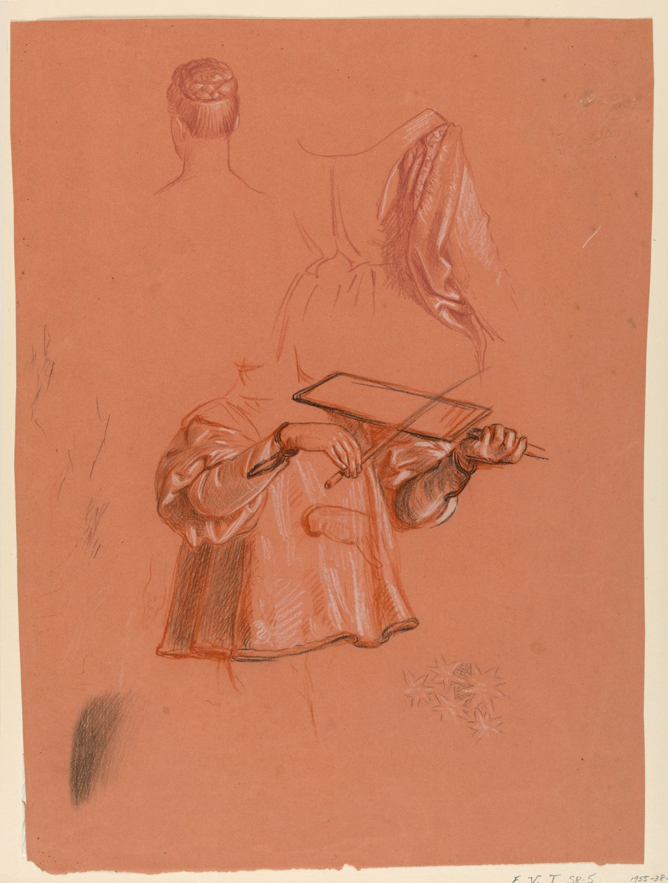 Studie for "Bryllupsprosesjon" av Elihu Vedder