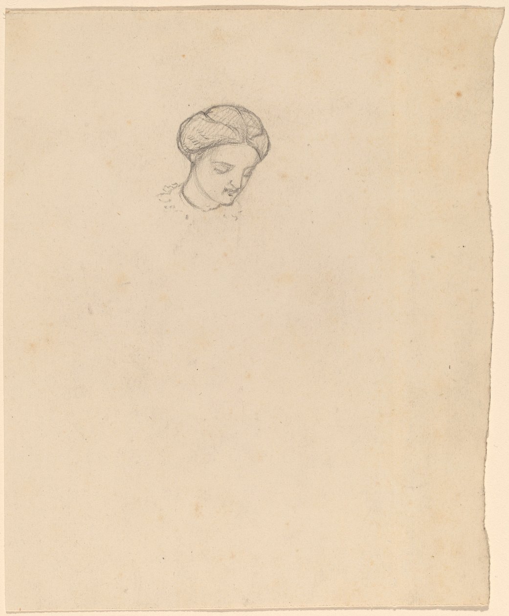 Studie av et jentehode, ca. 1858. av Elihu Vedder
